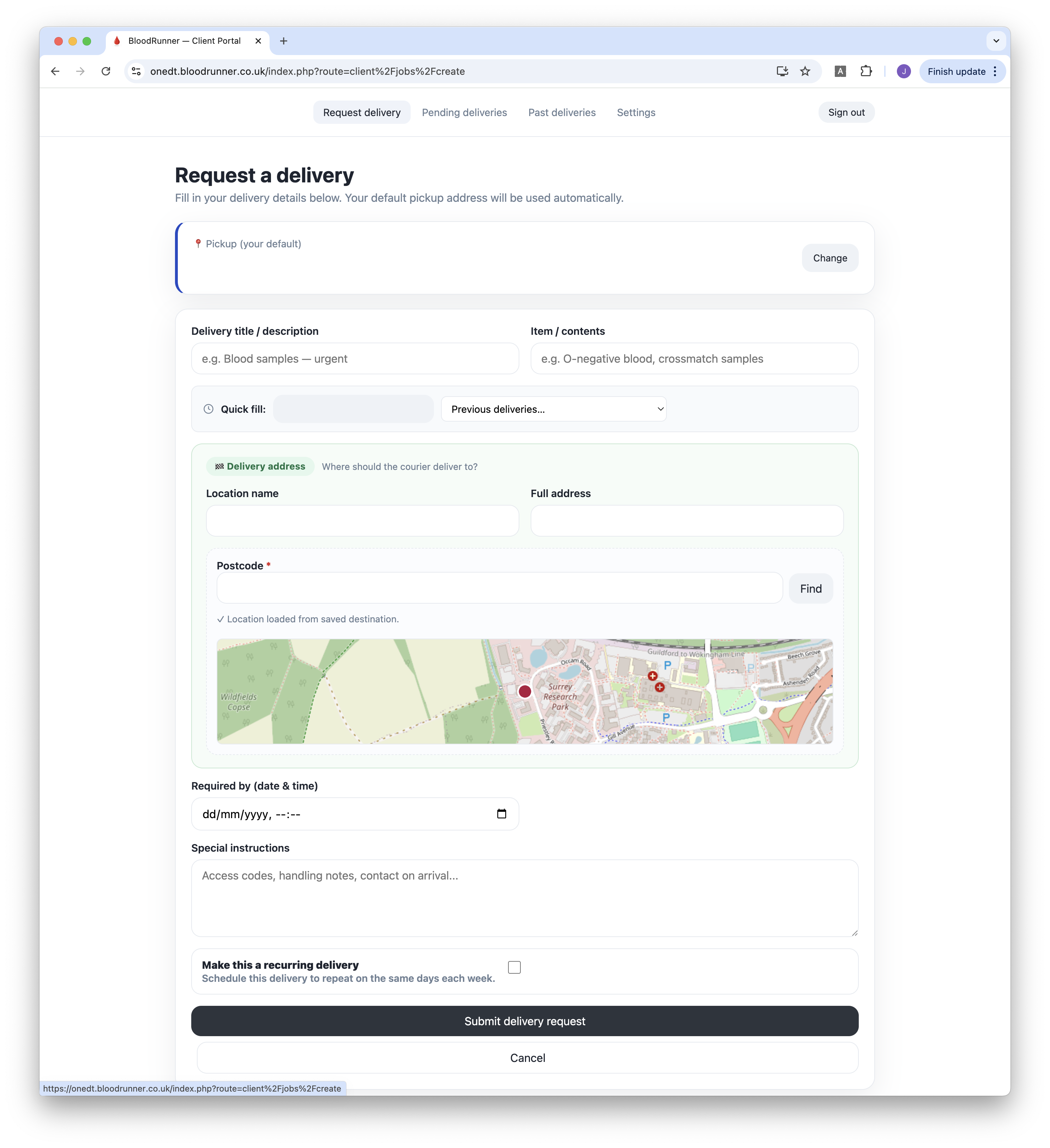 Client view
